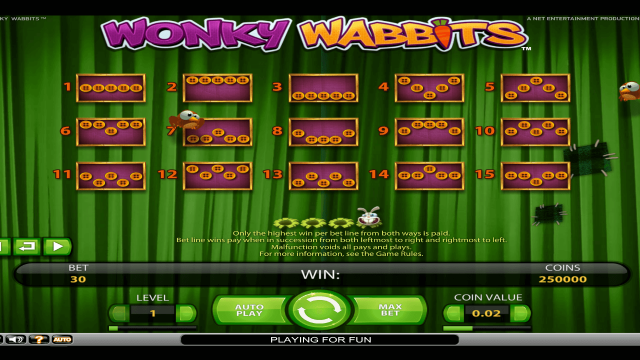Игровой слот Wonky Wabbits