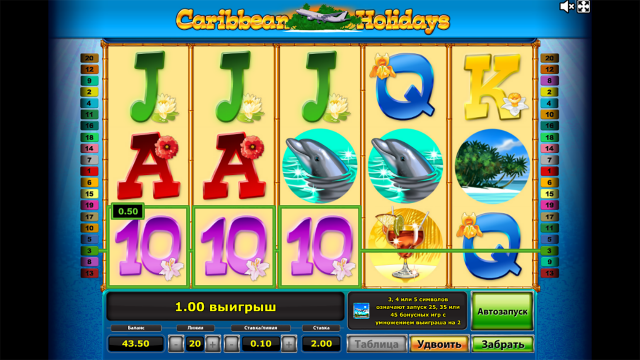 Популярный автомат Caribbean Holidays