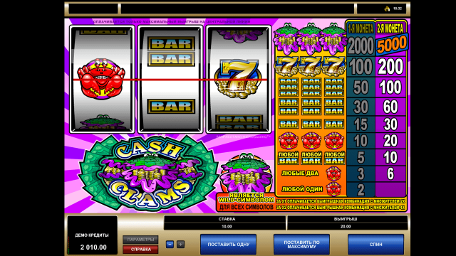 Игровой аппарат Cash Clams