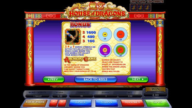 Игровой аппарат House Of Dragons