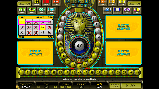 Онлайн слот Pharaoh Bingo
